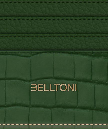 Belltoni Card Holder Royal Green Alligator
